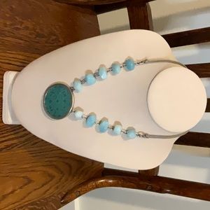 Silpada Aqua Bead and Sterling Silver Necklace